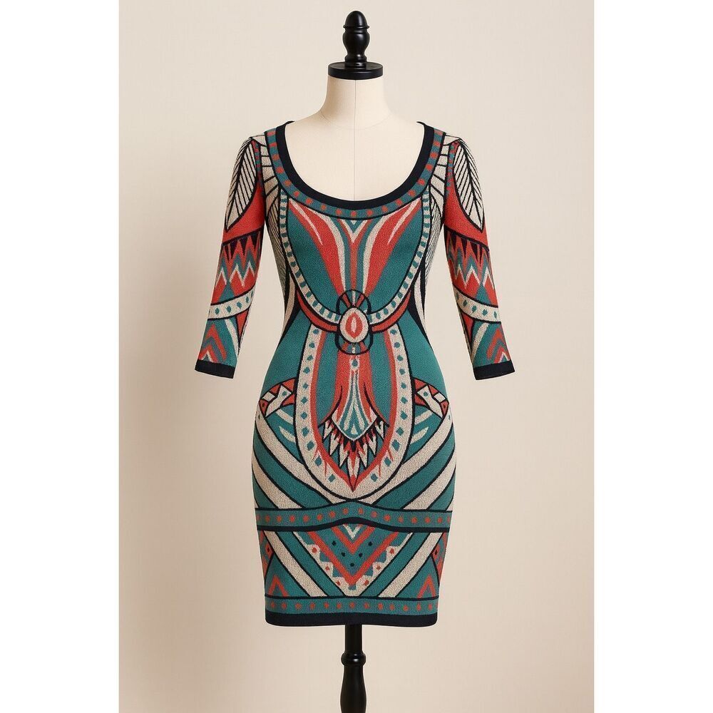 Flying Tomato Geometric Bodycon Knit Dress Small